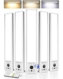 EZVALO 5-Pack Under Cabinet Lighting, 2400mAh Rechargeable Motion Sensor Light, 10inch Magnetic Closet Lights with Dimmable & 3 Color Temps, Wireless Motion Activated Lights with Remote for Kitchen