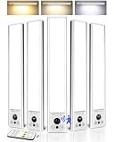 EZVALO 5-Pack 10inch Under Cabinet Lighting, 2400mAh Rechargeable Motion Sensor Light, Magnetic Closet Lights with Dimmable & 3 Color Temps, Wireless Motion Activated Lights with Remote for Kitchen