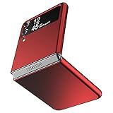 Cresee Case for Samsung Galaxy Z Flip 3 5G 2021, Slim Fit Matte PC Cover Phone Case for Galaxy Z Flip3 - Red