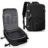 Large Carry on Travel Backpack Women Men,Hiking Gym Waterproof Outdoor Sports Rucksack Casual Daypack Laptop Backpack Personal item Travel Bag Airplane Essentials Spirit Airline Flight Approved,Black
