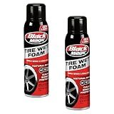 Black Magic 120269 Tire Wet Foam - Specially Formulated Thick Tire Spray Foam Clings to Tires to Dissolve & Clean Dirt while Shining & Protecting, 18 Fl. Oz. (Pack of 2)