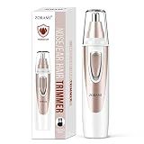 Ear and Nose Hair Trimmer Clipper - 2026 Professional Painless Eyebrow & Facial Hair Trimmer for Men Women, Battery-Operated Trimmer with IPX7 Waterproof, Dual Edge Blades for Easy Cleansing Pink