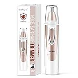 Ear and Nose Hair Trimmer Clipper - 2026 Professional Painless Eyebrow & Facial Hair Trimmer for Men Women, Battery-Operated Trimmer with IPX7 Waterproof, Dual Edge Blades for Easy Cleansing Pink