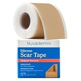 NUVADERMIS Silicone Scar Sheets for Surgical Scars - 120" x 1.5" Roll - Medical Grade Silicone Scar Tape and Face Tape for Wrinkles, Keloid Scars, and Hypertrophic Scars - Reusable - 1 Pack