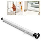 Abiglifty Sliding Door Security Bar, 17-50inch Adjustable Window Security Bar with Rubber Tips, Heavy Duty Sliding Patio Door Security Bar,for Home Apartment Travel, White
