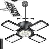 INXPHY Solar Shed Light 1200LM Ultra Bright, 174LEDs Motion Sensor Pendant Light with Remote & Timer, 6500K Daylight, IP65 Waterproof, 120° Adjustable 4+1 Solar Powered Light for Garage Camping Plants