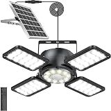 INXPHY Solar Shed Light 1200LM Ultra Bright, 174LEDs Motion Sensor Pendant Light with Remote & Timer, 6500K Daylight, IP65 Waterproof, 120° Adjustable 4+1 Solar Powered Light for Garage Camping Plants