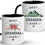 Best Grandparents Mugs Coffee Set Gift, Present Grandma Grandpa Cups, Gifts Ideas From Grandkids, Grandchildren, New Grandparent Announcement Christmas Valentine Birthday, Baby Reveal for Nana Papa