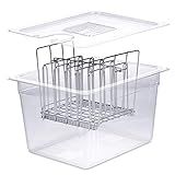 VÄESKE Sous Vide Container 12 Quarts with Lid, Sous Vide Rack & Insulating Sleeve | Neoprene Retains Heat | Compatible with Most Sous Vide Cookers (12 QT) (w/out Insulating Sleeves)