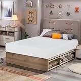 FDW | 5 Inch Twin Mattress | Medium Firm | Gel Memory Foam Mattress | White | Bed in a Box, CertiPUR-US Certified | Pressure Relief, Cooling Ventilated Foam | Washable Removable Cover