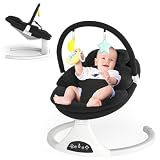 Electric Baby Swing with Remote Control,5 Speeds&Portable&Cozy(0-6M,Black