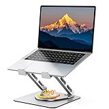 RIWUCT Laptop Stand for Desk 360° Flexible Rotating, Ergonomic Adjustable Laptop Riser Holder with Dual-bar Support, Portable Computer Notebook Stand for MacBook Air Pro, Dell XPS, HP (10-16")