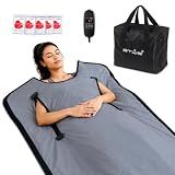 BTWS Infrared Sauna Blanket for Detox & Relaxation, 71"x31" Low EMF Portable Blanket with Silicone Fiber Heating, Waterproof Soft Oxford Cloth for Home Spa