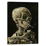Wieco Art Skull of a Skeleton with Burning Cigarette, 1886 by Vincent Van Gogh Canvas Wall Art for Home Decor and Wall Decor Post-impressionism Canvas Prints Pictures Artwork