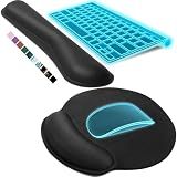 KTRIO Keyboard Wrist Rest & Mouse Pad with Wrist Rest, Black