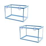AQUANEAT Fish Tank Breeder 2 pcs Large Mesh Net Fry Saver Aquarium Spawn Hatchery Isolation with Suction Cups