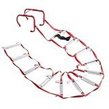 Emergency Fire Escape Ladder 2 Story Portable Safety with Anti-Slip Rungs, 15 Ft