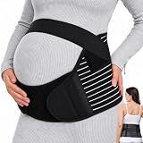 NeoTech Care Pregnancy Belly Band, Maternity Belt, for Pregnancy Belly Support, Back/Pelvic Support (Size L, Black Color)