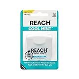 REACH Cool Mint Dental Floss, Fresh Mint, Plaque Remover for Teeth, Shred Resistant, Waxed, Easy on Gums & Teeth, Fresh Breath, Oral Care, PFAS Free, for Adults & Kids, 1 Pack, 55yd