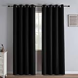 IGEMAEVE Black Out Curtains 84 Inch Long for Bedroom Living Room, 100% Blackout Curtains for Movie Theater Dining Room, Grommet Energy Saving Thermal Darkening Drapes for Kids Nursery Window