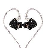 Linsoul KZ ZS10 Pro, 4BA+1DD 5 Driver in Ear Monitor, HiFi Wired Earbuds, Gaming Earbuds, Hybrid IEM Earphones with Stainless Steel Faceplate, Detachable Cable for Musician(with Mic, Dark Black)