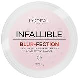 L'Oreal Paris Infallible Blur-fection Longwear Loose Setting Powder, Blurring Face Powder With Up to 24HRs of Wear, Brightening Light Pink, 1 Kit