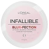 L'Oreal Paris Infallible Blur-fection Longwear Loose Setting Powder, Blurring Face Powder With Up to 24HRs of Wear, Brightening Light Pink, 1 Kit