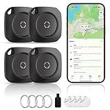 Air Tracker Tag-4 Pack, Smart Bluetooth Tracker Work with Apple Find My(iOS Only), Luggage Tracker Tag for Key, Luggage, Backpack, Suitcase, Replaceable Battery, weTag, Black