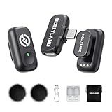 Hollyland Lark A1 Wireless Microphone for iPhone 17/16/15 & Android, 48kHz/24-bit, 3-Level Intelligent Noise Cancel, Magnetic Mini Mic for YouTube, Podcast, Vlogging (Black, 2TX + USB-C RX)