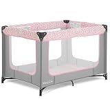Dream On Me Zodiak Portable Playard, Compact for Travel, Carry Bag, Gray & Pink
