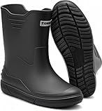 GBWPRBMW Mens Rain Boots for Women Rubber Boots Waterproof with PVC Unique Design, Comfort Lightweight Work Mud Boots, Resistant Durable Slip Garden Boots for Fishing Farming Gardening