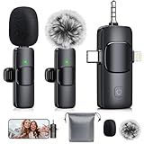 MENERESAS 3-in-1 Mini Microphone for iPhone: Wireless Lavalier Microphones for iOS/Android/Camera - Noise Reduction Lapel Mic for​​Live Stream - HiDefSound for Video Mavericks,Portable recorders