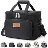 Lifewit Medium Lunch Bag, Insulated Lunch Box, Soft Cooler Cooling Tote for Adult Men Women, Black 12-Can (9L)