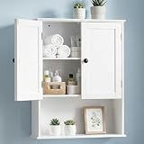 Bathroom Wall Cabinet, White 30" x 24" Wall Mounted Medicine Cabinet, Over Toilet Storage Hanging Cabinet Adjustable Shelves Cupboard with Large Space for Laundry Room, Bedroom, Kitchen, Entryway