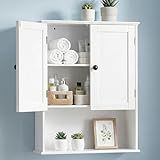 Bathroom Wall Cabinet, White 30" x 24" Wall Mounted Medicine Cabinet, Over Toilet Storage Hanging Cabinet Adjustable Shelves Cupboard with Large Space for Laundry Room, Bedroom, Kitchen, Entryway
