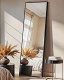 TRAHOME Full Length Floor Mirror 56"x15", Large Standing Body Mirror, Black