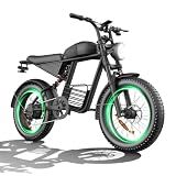 FLIWIN 1000W Peak Electric Bike for Adults - Commuter & Off-Road E-Bike, 20" x4.0 Fat Tire with Removable 48V 15Ah Battery, 7-Speed & 40+ Mile Range for Beach Sand Mountain Trails