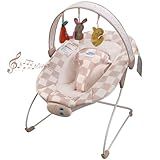 Baby Bouncer – Baby Bouncer seat, Infants Bouncy Seat with Music & Sensory Toys, Compact & Machine Washable Seat Pad Indoor Infant Seat, Ideal for Newborns 0-6 Months, Max Weight 20lbs (Sand Checks)