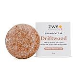 ZWS Essentials Driftwood Shampoo Bar, Vegan Solid Hair Cleanser with Sandalwood, Lavender, and Peppermint, for Oily Hair, Dandruff, and Psoriasis, Zero Waste, Travel-Friendly