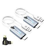 2025 Upgraded Wireless HDMI Transmitter and Receiver, 165FT/50M 4K Decode 1080P Output, Plug & Play Portable 2.4G/5G Wireless HDMI Extender Kit for Desktop,PC,TV Box, PS5/4 to TV/Monitor/Projector.