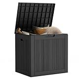 Mars Villa Deck Box, Waterproof Weatherproof and UV Resistant Resin Storage Bin with Lockable Lid, Ideal for, Outdoor, Patio Furniture Cushions, Pool Supplies, Garden Tools (31 Gallon, Black)
