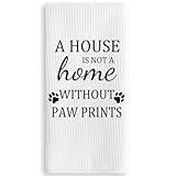 TNUW Dog Themed Gifts Kitchen Towels 16'24', Dogs Mom Gifts for Women, Dog Decorations for The Home, House Warming Gift New Home, Paw Prints Kitchen Tea Hand Towels