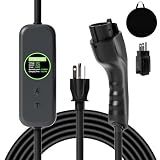 Toptoo 1+2 EV Charger Level Portable Electric Car Charger 6-20P 16A Power Plug 3.5KW 110V-240V for J1772 Electric Cars (Applicable to Household Electricity)