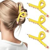 YARIEW Pencil Hair Clips for Women Thin Hair Teacher Gifts Claw Clips for Thick Hair Funny Back to School Hair Clips for Teacher Appreciation Gifts Cute Hair Accessories Party Costume