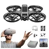 VR FPV Drone, Experience First-Person View Flight, Comes With a VR Goggle Kit and Remote Controller. The Drone Features a Full Propeller Protection Guard and Collision-Resistant Structure, Making It Easy to Operate and Perfect for Beginners. Equipped With an Optical Flow Positioning System and Brushless Motors for Smoother and More Precise Flight. Ideal as an FPV Quadcopter for Entertainment or as a High-Performance Remote Control Helicopter.