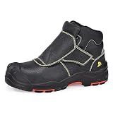 SAFETOE Welding Boots for Men Composite Toe Safety Boots Fire Resistant 300℃Heat Resistant Welder Working Shoes