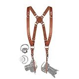 C Coiro Camera Harness for 2 Cameras – Dual Shoulder Leather Camera Strap – Double Camera Harness for DSLR/SLR, Camera Straps for Photographers of All Levels, Standard Straps/Color Tan