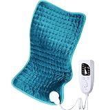 Heating pad for Back/Shoulder/Neck/Abdomen, Heating Pads with 6 Fast Heating Settings, Auto-Off, Machine Wash, Birthday Gifts for Women Mom Men Dad, Extra Large 12"x24", Blue