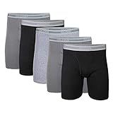 Gildan Men's Underwear Boxer Briefs, Multipack, Black/Charcoal/Sport Grey (5-Pack), Small