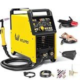 Weldpro 200A AC/DC TIG Welder with Pulse, 110V/220V Dual Voltage Aluminum TIG Welder, AC TIG/DC TIG/AC PULSE TIG/DC PULSE TIG/Stick 5 in 1 Multiprocess Welding Machine with TIG Torch & Foot Pedal